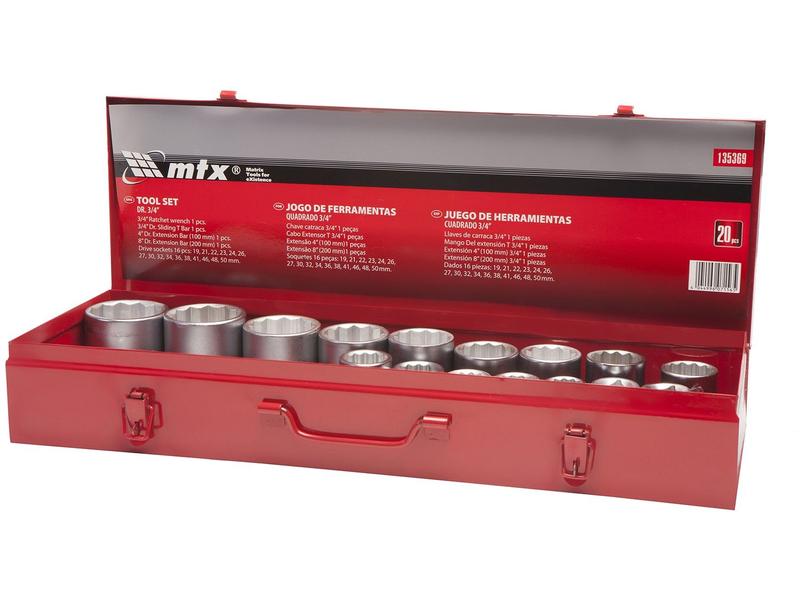 M.t.d ソダシグッズ Jogo de Soquetes MTX 135369 19-50mm - 20 Peças - Jogo de Soquete